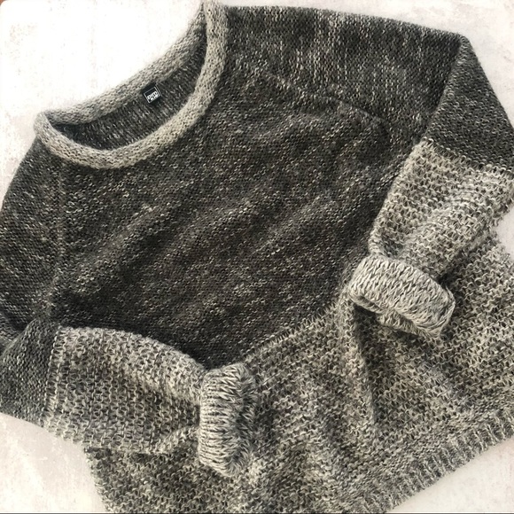 pimkie Sweaters - 🌼 Pimkie Grey Colorblock Chunky Knit Mohair Jumper S